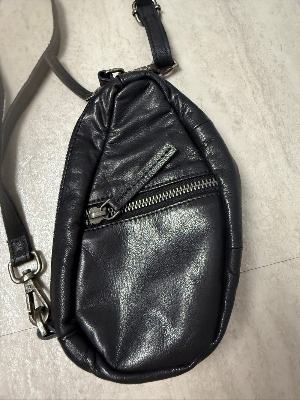 Free People Coffee Date Mini Crossbody Bag FP black leather crossbody - Picture 6 of 13